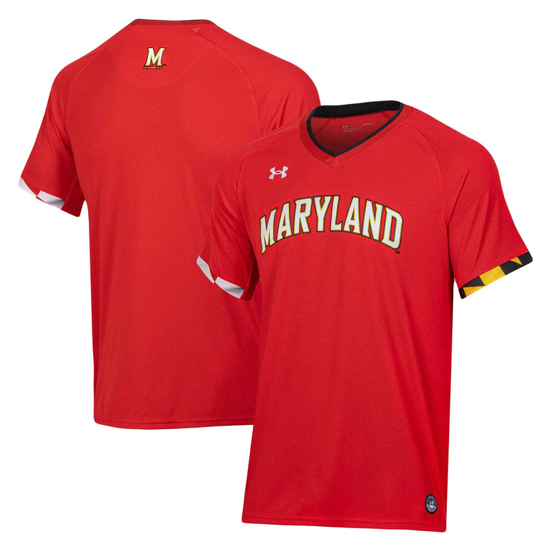 Red Maryland Terrapins Softball V-Neck Jersey