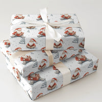 Comfy Winter Holiday Gift Wrap, Santa Reading Book Wrapping Paper, Watercolor Santa Claus Wrapping Paper, Christmas Book Lover Gift Wrap