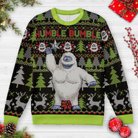 Rudolph Yeti Ugly Christmas Sweater, Humble Bumble Abominable Snowman Sweatshirt, Retro Winter Monster Holiday Crewneck, Fan Present