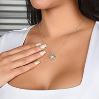 18k Yellow Gold Finish Pendant Necklace, Our First Christmas Love Knot Necklace, Cubic Zirconia Knot Necklace, Holiday Present for Wife