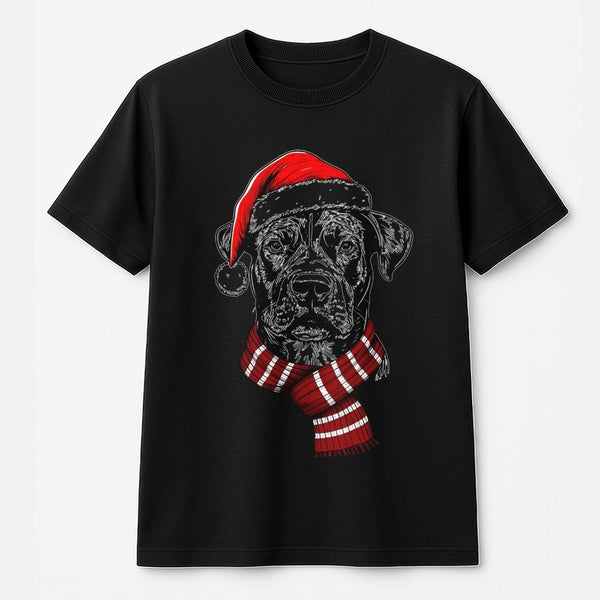 Adorable Holiday Dog Shirt, Santa Hat Christmas Dog T-Shirt, Festive Dog Lover Tee, Winter Puppy Graphic T-Shirt, Christmas P