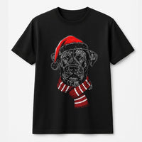 Adorable Holiday Dog Shirt, Santa Hat Christmas Dog T-Shirt, Festive Dog Lover Tee, Winter Puppy Graphic T-Shirt, Christmas Present for Dog Mom