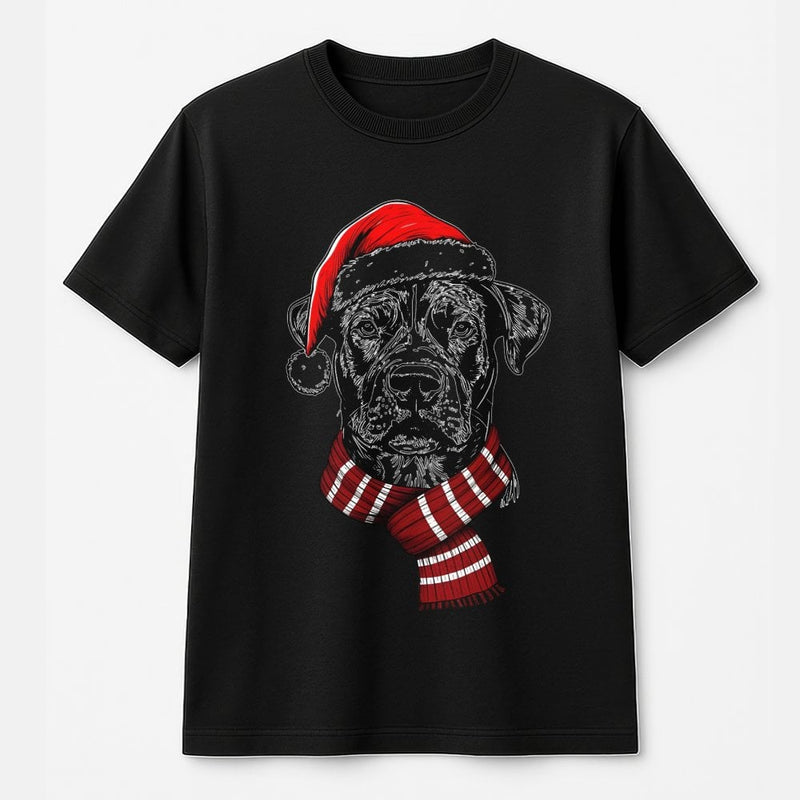Adorable Holiday Dog Shirt, Santa Hat Christmas Dog T-Shirt, Festive Dog Lover Tee, Winter Puppy Graphic T-Shirt, Christmas Present for Dog Mom