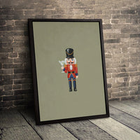 Winking Soldier Holiday Canvas Print, Nutcracker Martini Canvas Wall Art, Christmas Cocktail Wall Decor, Festive Nutcracker Canvas Art