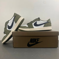 Retro Low Top Sneakers, Olive Green Colorway, Reverse Hook Design, Lace Up Design, Casual Gift for Sneaker Fans