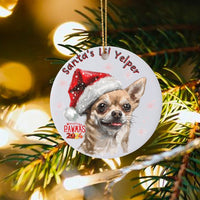 Ceramic Chihuahua Christmas Ornament, Santa's Lil Yelper Chihuahua Christmas Ornament 2024, Adorable Dog Xmas Tree Ornament, Dog Lover Present