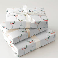 Watercolor Holiday Cocktail Gift Wrap, Pink Martini Christmas Wrapping Paper, Chic Winter Party Wrapping Paper, Elegant Xmas Gift Wrap Roll