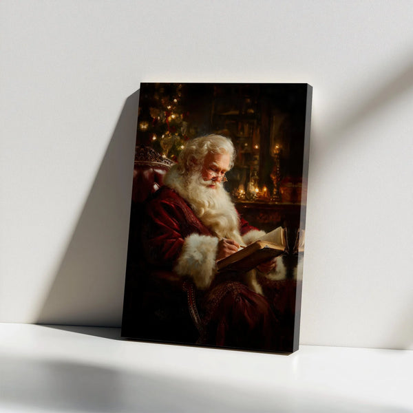 Nostalgic Christmas Canvas Print, Vintage Santa Claus Canvas Art, Retro Santa Wall Art, Holiday Season Canvas Decor, Festive 