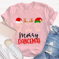 Humorous Christmas Dance Graphic Tee, Merry Dancemas Ballet Teacher T-Shirt, Dance Instructor Holiday Shirt, Adorable Ballerina Xmas Dancer Present