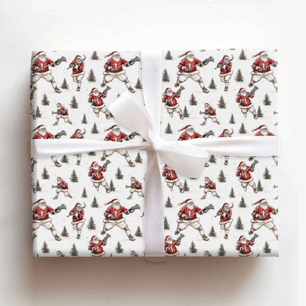Axe Guitar Rockstar Santa Wrapping Paper, Heavy Metal Santa Wrapping Paper, Humorous Rock and Roll Christmas Wrapping Paper, 
