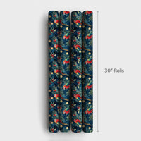 Tropical Holiday Bird Gift Wrap, Macaw Christmas Wrapping Paper, Watercolor Scarlet Macaw Wrapping Paper, Festive Winter Present Wrap