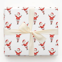 Whimsical Santa Claus Christmas Gift Wrap, Watercolor Striped Leg Santa Wrapping Paper, Fun Holiday Wrapping Paper, Festive Gift Wrap Roll