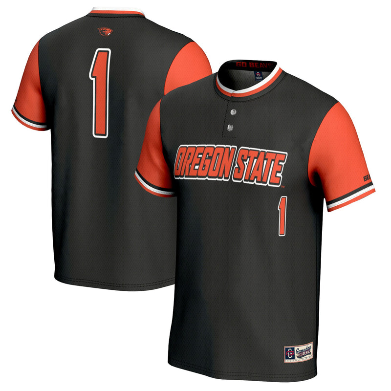 #1 Oregon State Beavers Softball Fashion Jersey - Black