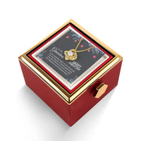 Merry Christmas Jewelry Present, Grandma Love Knot Necklace, Rotating Rose Box Love Knot Pendant, Cubic Zirconia Love Knot Holiday Present