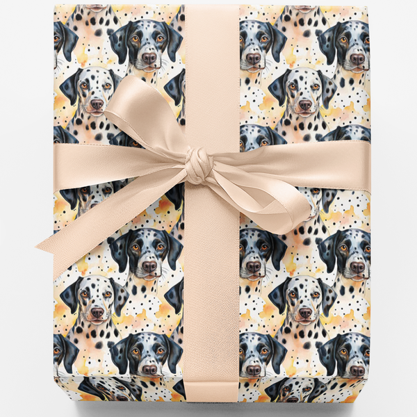 Spotted Puppy Holiday Gift Wrap, Dalmatian Christmas Wrapping Paper, Festive Dalmatian Present Paper, Adorable Dog Lover Holi