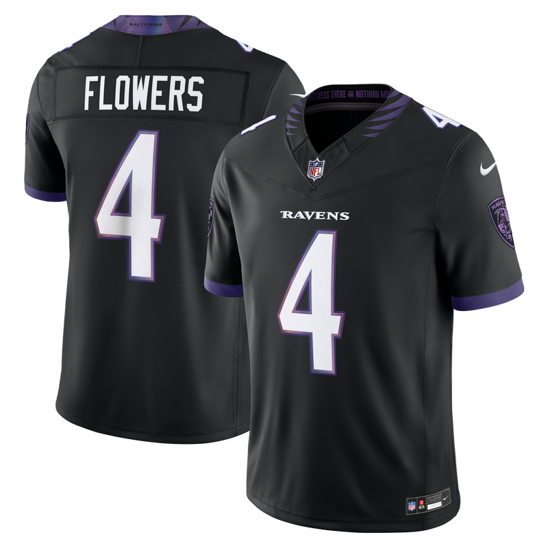 Baltimore Ravens Zay Flowers Black Alternate Alternate Stitched Limited Jersey