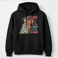 Christian Christmas Hooded Sweatshirt, Jesus Is the Reason for the Season Hoodie, Plaid Bow Cross Pullover Hoodie, Religious Holiday Present