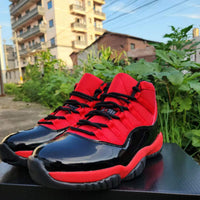 High Top Sneakers, Black Red Colorway, Lace Up Design, Casual Gift for Sneaker Fans