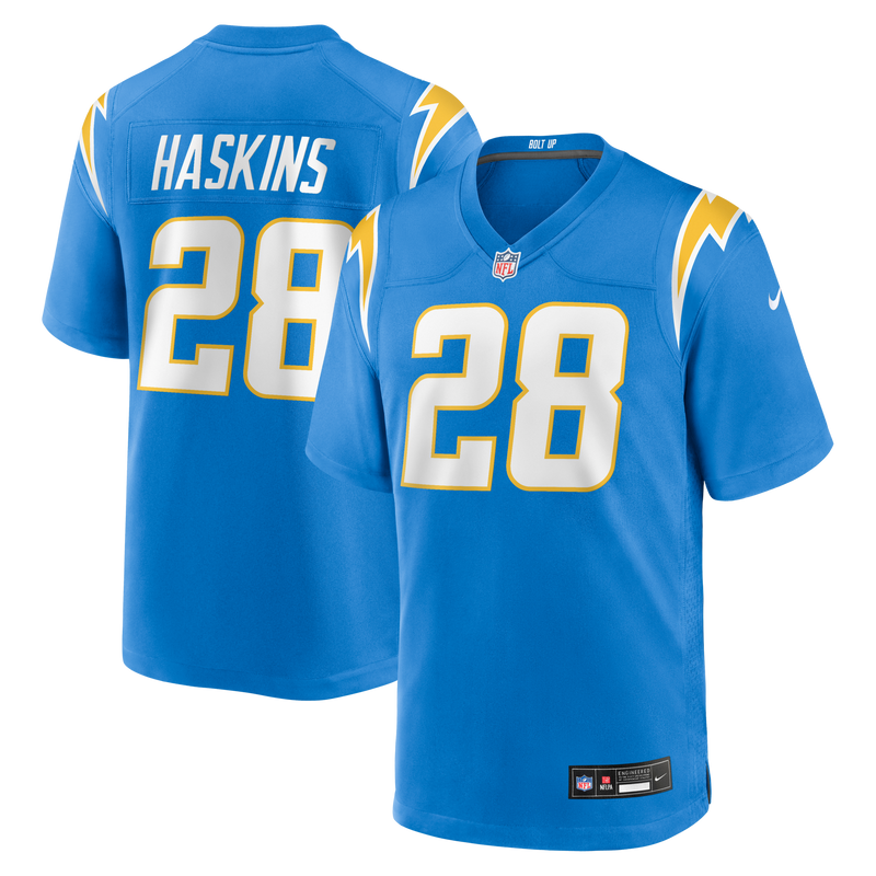 Los Angeles Chargers Hassan Haskins Powder Blue Team Game Jersey