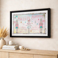 Vintage Nutcracker Wall Art, Sugar Plum Fairy Sweets Shoppe Canvas Print, Festive Christmas Canvas Decor, Holiday Sweets Shoppe Canvas Art