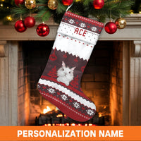 Personalized Animal Holiday Stocking, Bunny Rabbit Christmas Stocking, Custom Name Christmas Stocking, Adorable Bunny Lover Christmas Stocking