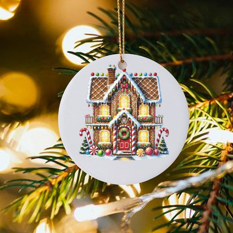 Holiday Gingerbread Tree Ornament, Gingerbread House Christmas Ornament, Adorable Winter Gingerbread Ornament, Xmas Decor, Holiday Baker Present