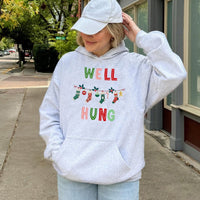 Humorous Innuendo Holiday Hoodie, Well Hung Christmas Hoodie, Naughty Xmas Graphic Hoodie, Adult Humor Winter Sweatshirt, Novelty Holiday Present