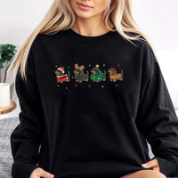 Adorable Wiener Dog Holiday Sweater, Dachshund Christmas Sweatshirt, Retro Doxie Crewneck Pullover, Festive Dog Lover Sweatshirt, Xmas Present