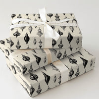 Black Ink Ornament Gift Wrap, Monochrome Vintage Christmas Wrapping Paper, Retro Baubles Wrapping Paper Roll, Holiday Gift Wrap