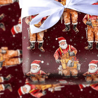 Carpenter Christmas Gift Wrap, Handyman Santa Wrapping Paper, Tool Belt Contractor Holiday Wrapping Paper, DIY Lover Xmas Gift Wrap Roll