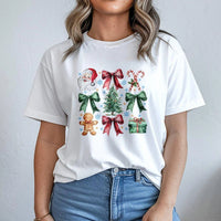 Festive Santa Tree Gingerbread Shirt, Christmas Graphic T-Shirt, Holiday Party Graphic Tee, Merry Xmas Top, Adorable Christmas Present