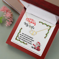 10k Solid Gold Diamond Pendant Necklace, Everlasting Hearts Necklace, Interconnected Double Heart Necklace, Romantic Wife Christmas Present