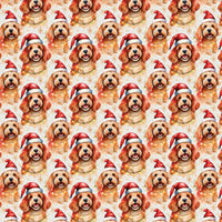 Santa Hat Dog Holiday Gift Wrap, Cavapoo Christmas Wrapping Paper, Twinkling Cavapoo Wrapping Paper, Festive Puppy Gift Wrap Roll, Dog Wrap