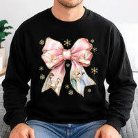 Coquette Bow Holiday Crewneck, Nativity Scene Christmas Sweatshirt, Religious Christian Pullover, Adorable Christmas Sweater, Present for Her