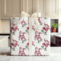 Playful Watercolor Skater Gift Wrap, Skateboarding Santa Wrapping Paper, Humorous Santa on Skateboard Wrapping Paper, Christmas Gift Wrap Roll