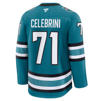 San Jose Sharks Macklin Celebrini Teal Home Premium Jersey