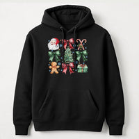 Watercolor Santa Gingerbread Man Hooded Sweatshirt, Christmas Graphic Hoodie, Adorable Xmas Pullover, Festive Winter Holiday Present for Women