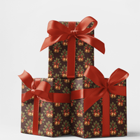 Holly Berry Christmas Gift Wrap, Vintage Gold Bell Wrapping Paper, Traditional Holiday Wrapping Paper, Elegant Winter Gift Wrap Roll