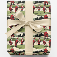 Golfer Holiday Fairway Gift Wrap, Golf Santa Christmas Wrapping Paper, Country Club Xmas Wrapping Paper, Golf Lover Gift Wrapping Paper