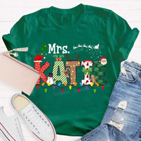 Custom Name Holiday T-Shirt, Personalized Christmas Lights Shirt, Festive Christmas Lights Tee, Adorable Xmas Family Shirt, Holiday Party Present