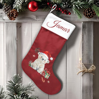 Custom Bear Cub Holiday Stocking, Polar Bear Christmas Stocking, Personalized Xmas Stocking, Adorable Animal Christmas Decor, Kids Holiday Present