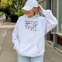 Humorous Christmas Lights Hoodie, Jingle All the Way Hoodie, Festive Holiday Hoodie, Xmas Graphic Hooded Sweatshirt, Comfy Winter Holiday Present