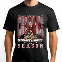 Holiday Bow Graphic Tee, Leopard Print Christmas Tree T-Shirt, Adorable Christmas Season Shirt, Festive Winter Tee, Holiday Present for Women
