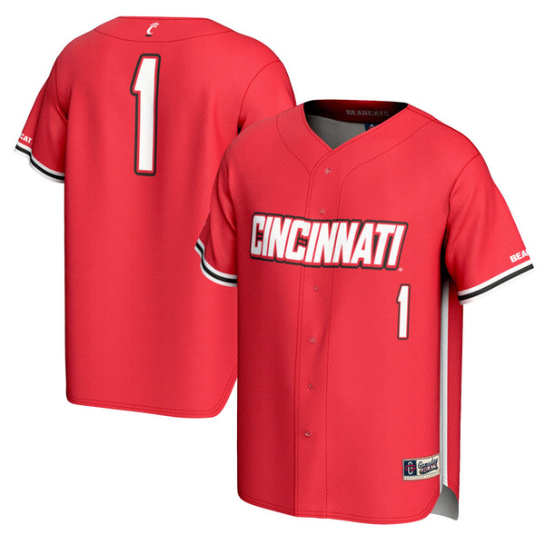 #1 Cincinnati Bearcats Lightweight Baseball Fashion Jersey - Red