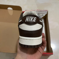 Low Top Sneakers, White Brown Sail Colorway, Lace Up Design, Casual Gift for Sneaker Fans