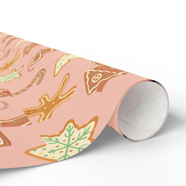 Adorable Holiday Cookie Gift Wrap Roll, Gingerbread Christmas Wrapping Paper, Festive Xmas Wrapping Paper, Holiday Present Su