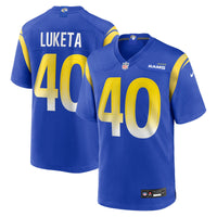 Los Angeles Rams Jesse Luketa Royal Team Game Jersey