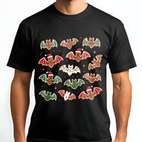 Adorable Spooky Creepmas Graphic Tee, Gingerbread Bat T-Shirt, Gothic Christmas Cookie T-Shirt, Alternative Pastel Goth Xmas Holiday Top