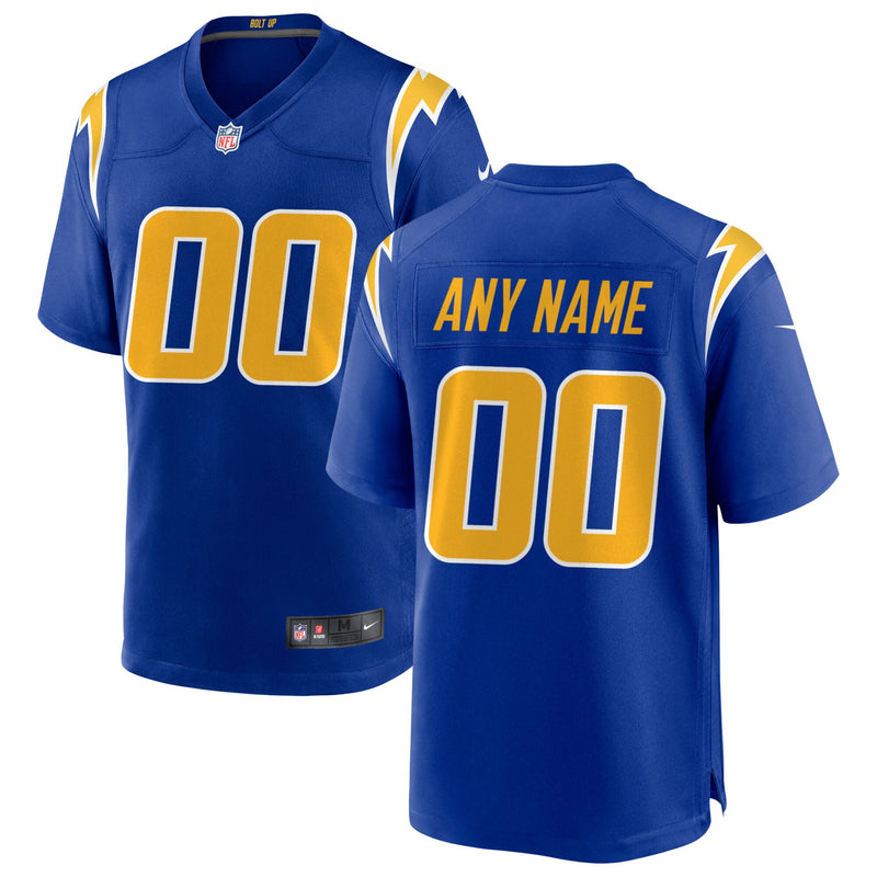 Los Angeles Chargers Royal Alternate Custom Game Jersey