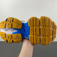 Low Top Sneakers, Blue Yellow Gray Colorway, Lace Up Design, Casual Gift for Sneaker Fans